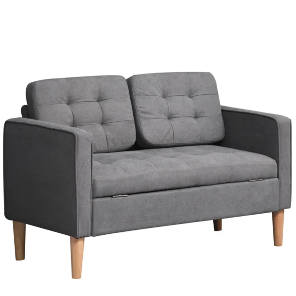 Sofa su daiktadėže Homcom 117x62x78cm., tamsiai pilkos/šviesiai rudos spalvos
