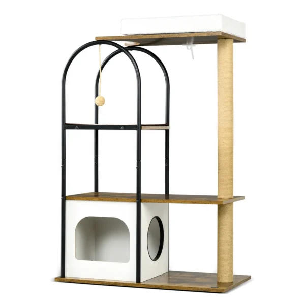 Kačių namelis drąskyklė PawHut 80x40x118,5cm., įvairių spalvų