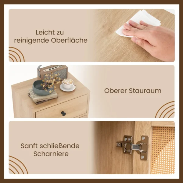 Naktinis staliukas 40x30x91cm., šviesiai rudos spalvos