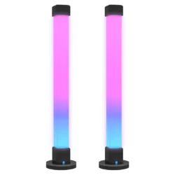 Rinkinys iš 2 reguliojamų LED lempų 6x6x32,5cm Homcom., baltos/juodos spalvos