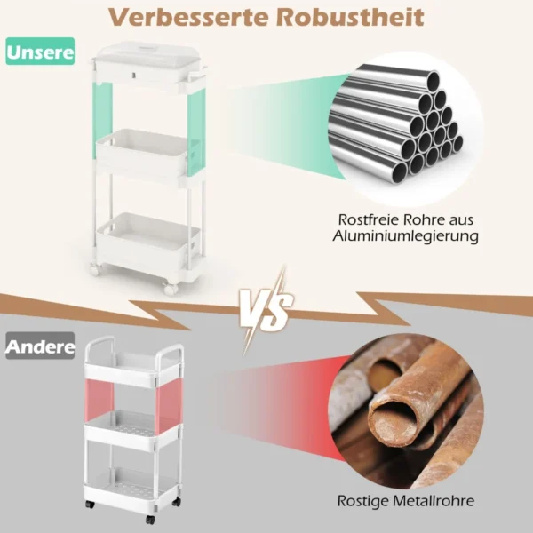 Virtuvės vežimėlis 46x21x82cm., baltos spalvos