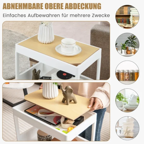 Virtuvės vežimėlis 40x26x61cm., baltos spalvos