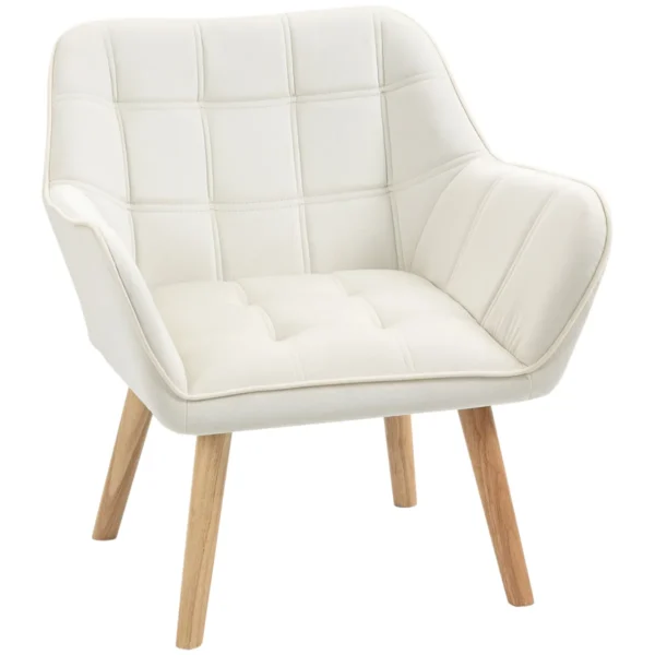 Fotelis Homcom 67x61,5x71cm., kreminės/šviesiai rudos spalvos