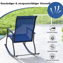 Rinkinys iš 2 sodo kėdžių 102x68x100cm., mėlynos/juodos spalvos