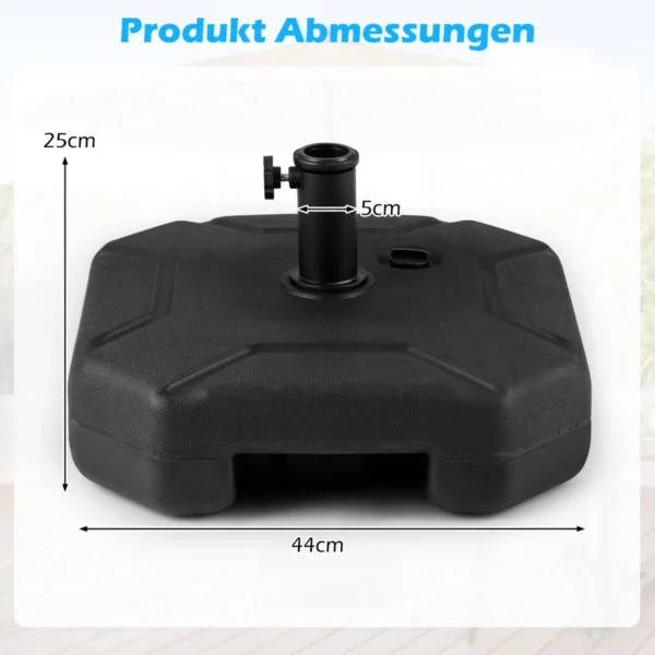 Skėčio pagrindas 44x44x25cm., juodos spalvos