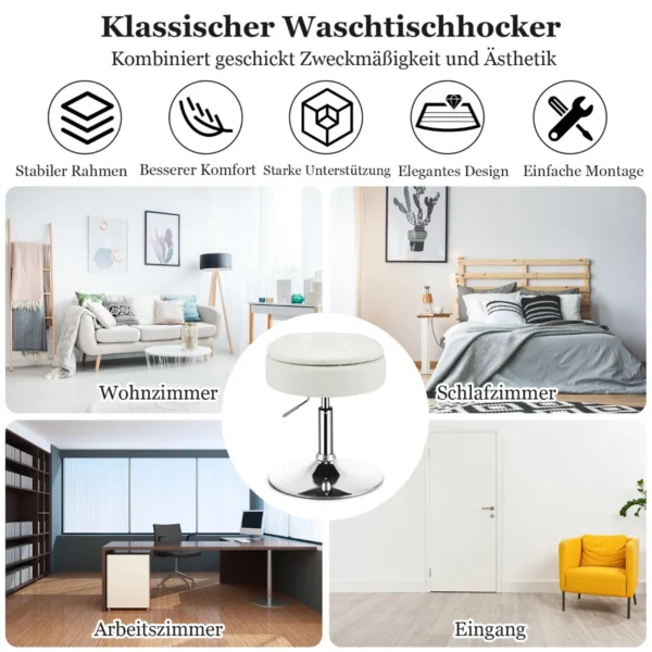 Pufas su daiktadėžė 41x41x66cm., baltos/sidabrinės spalvos