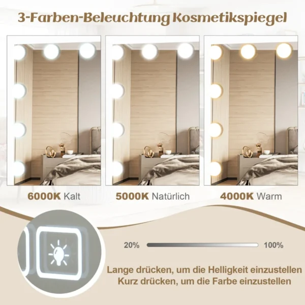 Makiažo veidrodis 58x10x48cm., baltos spalvos