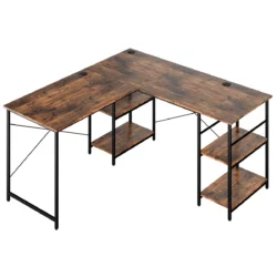 Rašomasis stalas 151x151x75cm., rudos/juodos spalvos