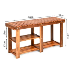 Batų suoliukas 87x28x45cm., rudos spalvos