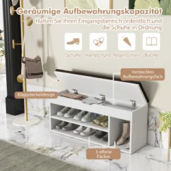 Batų suoliukas 104x48x30cm., baltos/pilkos spalvos