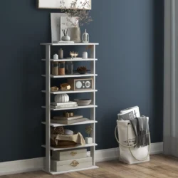 Batų lentyna 47x25,5x110cm., baltos spalvos