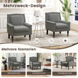 Fotelis 74x78x90cm., pilkos/juodos spalvos