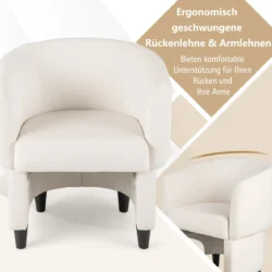 Fotelis su pakoju, smėlio/juodos spalvos