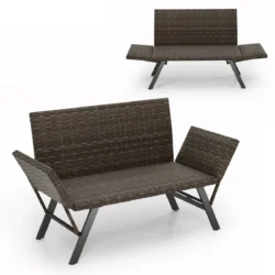 Sodo sofa 59x178x89cm., rudos/juodos spalvos