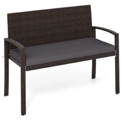 Sodo suoliukas 56x110x84cm., rudos/tamsiai pilkos spalvos