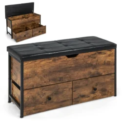 Batų suoliukas 101x41x58cm., rudos/juodos spalvos