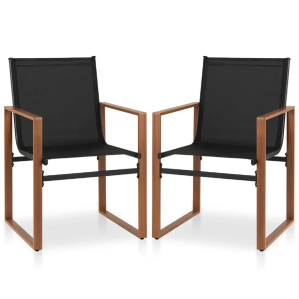 Rinkinys iš 2 sodo kėdžių 59x55,5x86cm., juodos/rudos spalvos