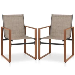 Rinkinys iš 2 sodo kėdžių 59x55,5x86cm., rudos spalvos