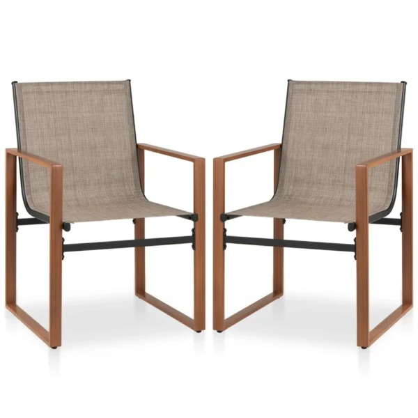 Rinkinys iš 2 sodo kėdžių 59x55,5x86cm., rudos spalvos