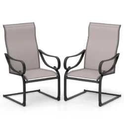 Rinkinys iš 2 sodo kėdžių 69x62x108cm., tamsiai pilkos/juodos spalvos