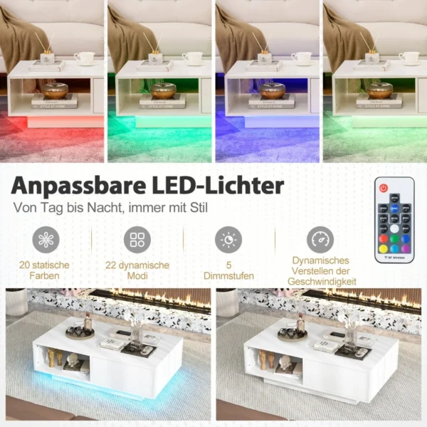 Kavos staliukas 95x55x31cm., baltos spalvos