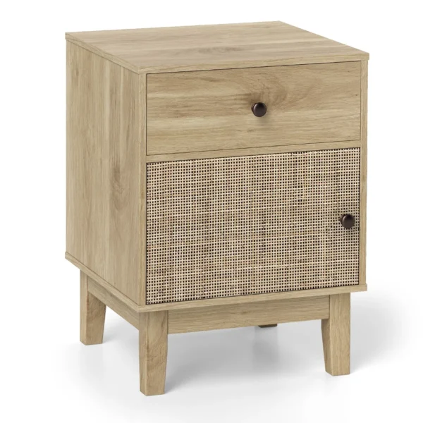 Naktinis staliukas 40x39x55cm., šviesiai rudos spalvos