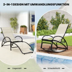 Sodo kėdė 62x123x92cm., smėlio/juodos spalvos