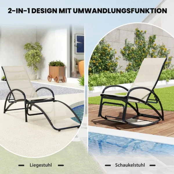 Sodo kėdė 62x123x92cm., smėlio/juodos spalvos