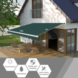 Markizė 360x300cm., žalios spalvos