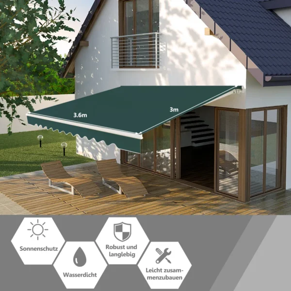 Markizė 360x300cm., žalios spalvos