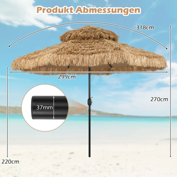 Lauko skėtis 299x270cm., rudos/juodos spalvos