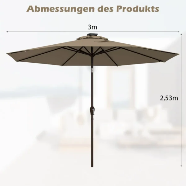 Lauko skėtis 300x253cm., rudos/juodos spalvos