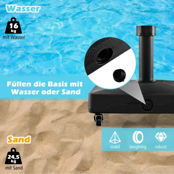 Skėčio pagrindas 45x44x40cm., juodos spalvos