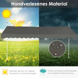 Markizė 175x395x300cm., tamsiai pilkos spalvos