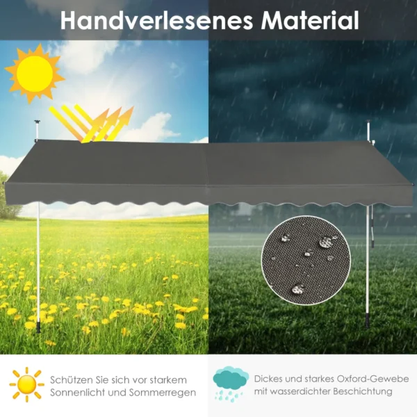 sonnenschutz-markise-op70315gr-2.webp Markizė 175x395x300cm., tamsiai pilkos spalvos