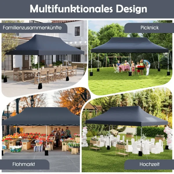 Pavėsinė 600x300x316cm., juodos spalvos