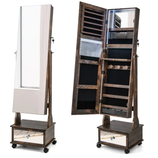 spiegelschrank-jv11233cf_7_.webp Pastatomas veidrodis-papuošalų spintelė 42x35x159cm., rudos/juodos spalvos