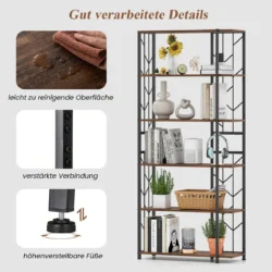 Pastatoma lentyna 80x31x180cm., rudos/juodos spalvos