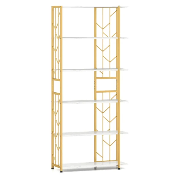 Pastatoma lentyna 80x31x180cm., baltos/auksinės spalvos