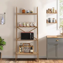 Pastatoma lentyna 60x35,5x148cm., šviesiai rudos spalvos