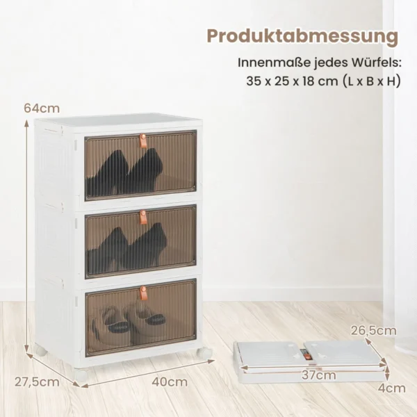 Batų spintelė 40x27,5x64cm., baltos/rudos spalvos