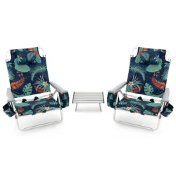 Rinkinys iš 2 papludumio kėdžių ir staliuko, įvarių spalvų