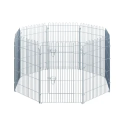 Šunų aptvaras iš 8 dalių PawHut 63x91cm., sidabrinės spalvos