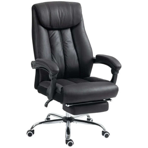 Biuro kėdė Homcom 66x70x119cm., juodos/sidabrinės spalvos