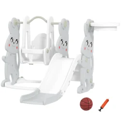 Žaidimų aikštelė vaikams Aiyaplay 160x147,5x107cm., šviesiai pilkos/baltos spalvos