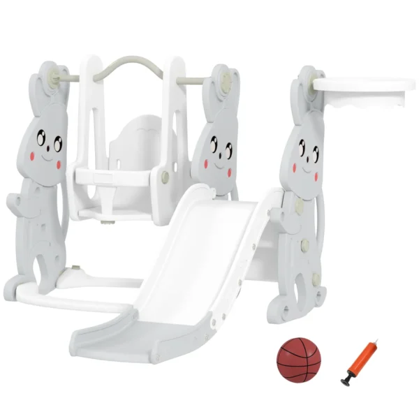 Žaidimų aikštelė vaikams Aiyaplay 160x147,5x107cm., šviesiai pilkos/baltos spalvos 