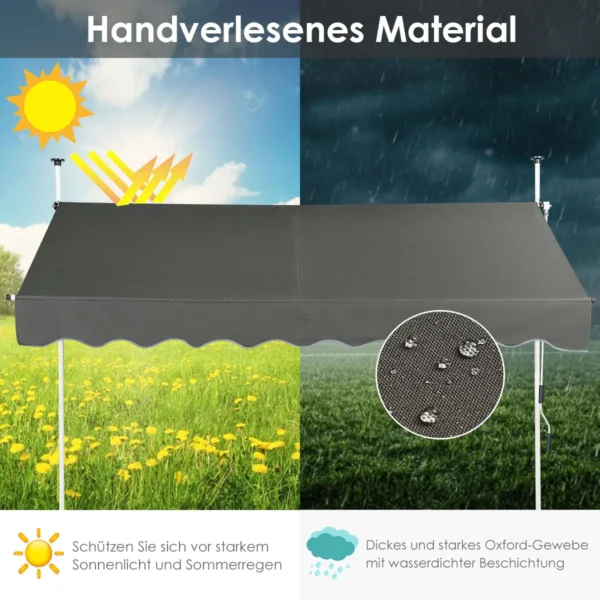 Markizė 175x250x300cm., tamsiai pilkos spalvos