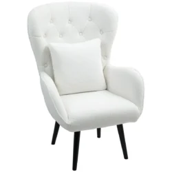 Fotelis Homcom 88x75x106cm., baltos/juodos spalvos