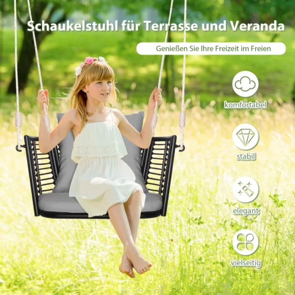 Pakabinama kėdė 77x62x38cm., juodos/pilkos spalvos