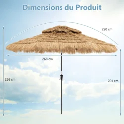 Lauko skėtis 268x256cm., rudos/juodos spalvos